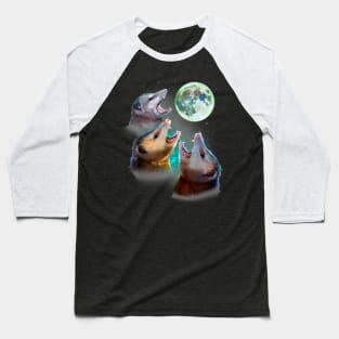 Three Opposum Moon With 3 Possums And Dead Moon Costume Baseball T-Shirt